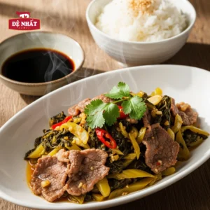 Cách làm món thịt bò xào dưa chua mềm ngon, đưa cơm