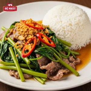 Cách làm thịt bò xào rau muống ngon giòn, không bị dai đơn giản tại nhà