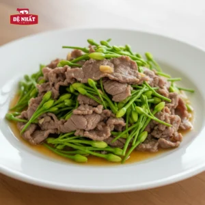 Cách làm thịt bò xào bông thiên lý đãi tiệc, chuẩn vị nhà hàng