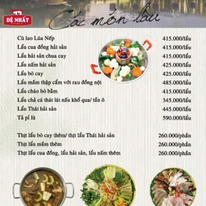 Menu nhà hàng Lúa Nếp - Gợi ý món ngon, giá tham khảo và trải nghiệm ăn uống