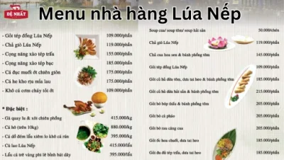 Menu nhà hàng Lúa Nếp - Gợi ý món ngon, giá tham khảo và trả nghiệm ăn uống