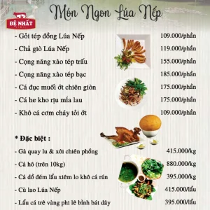 Menu nhà hàng Lúa Nếp - Gợi ý món ngon, giá tham khảo và trải nghiệm ăn uống