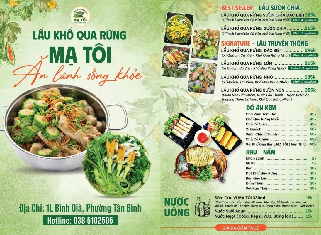 Review lẩu khổ qua rừng Mạ Tôi từ A đến Z