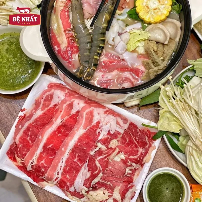Ba chỉ bò nhập khẩu cắt lát trải dài giá tốt, dễ chế biến