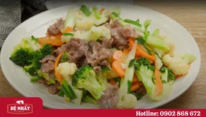 Cách làm thịt bò xào súp lơ xanh, trắng giòn ngọt, không bị dai